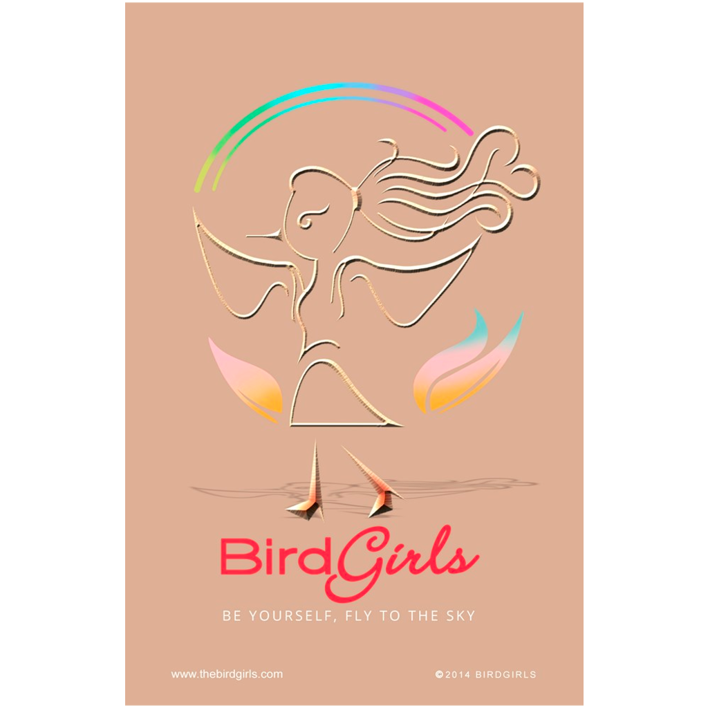 BirdGirl Tan Logo Posters - thebirdgirls.com