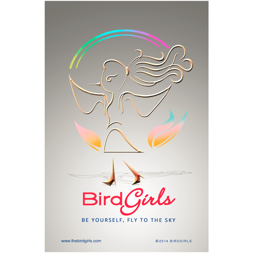 BirdGirl Gray Logo Posters - thebirdgirls.com