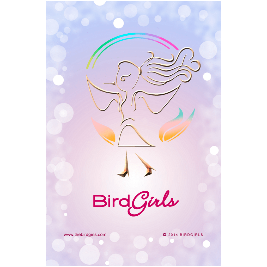 BirdGirl Blue Bubbles Logo Posters - thebirdgirls.com