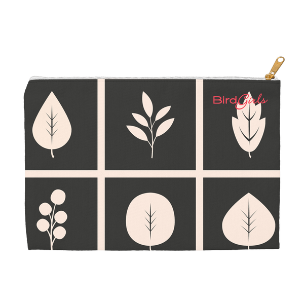BirdGirl Leaf Pattern Accessory Pouches - thebirdgirls.com