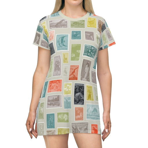 BirdGirls Stamp It All Over Print T-Shirt Dress - The BirdGirls