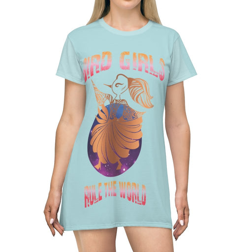 BirdGirls Rule the World All Over Print T-Shirt Dress - The BirdGirls