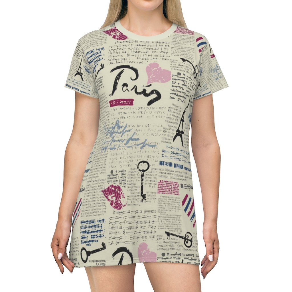 BirdGirls Print Ad All Over Print T-Shirt Dress - The BirdGirls