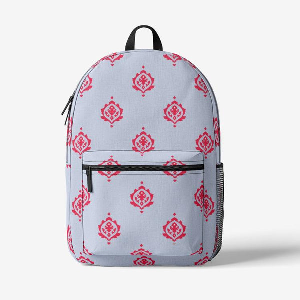 Red Stamp Retro Colorful Print Trendy Backpack - The BirdGirls