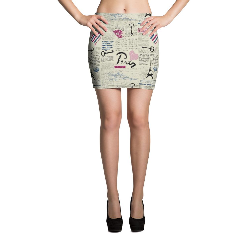 BirdGirls Print Ad Mini Skirt - The BirdGirls