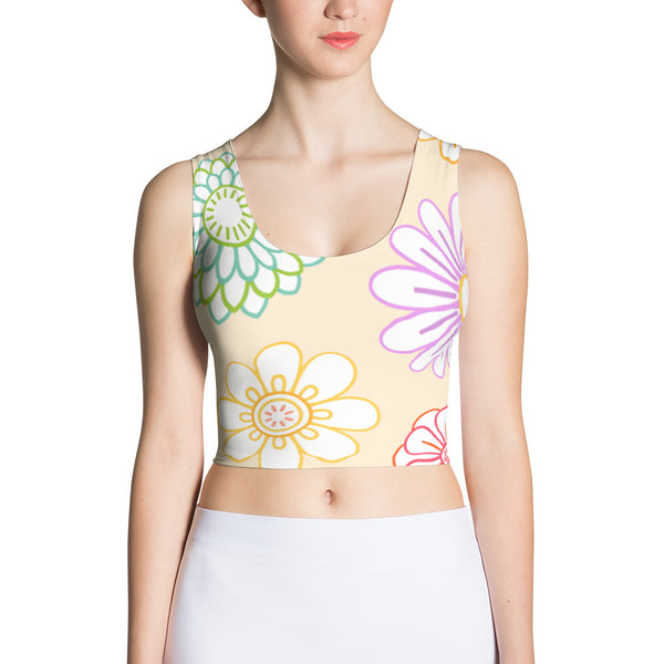 Flowery Day Sublimation Cut & Sew Crop Top - thebirdgirls.com