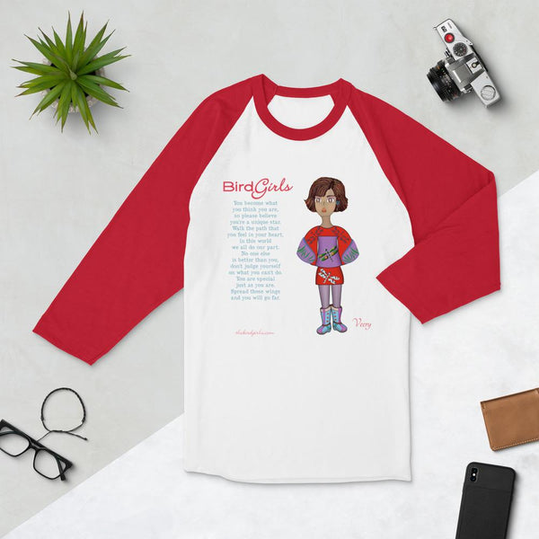 Veery 3/4 sleeve raglan shirt - The BirdGirls